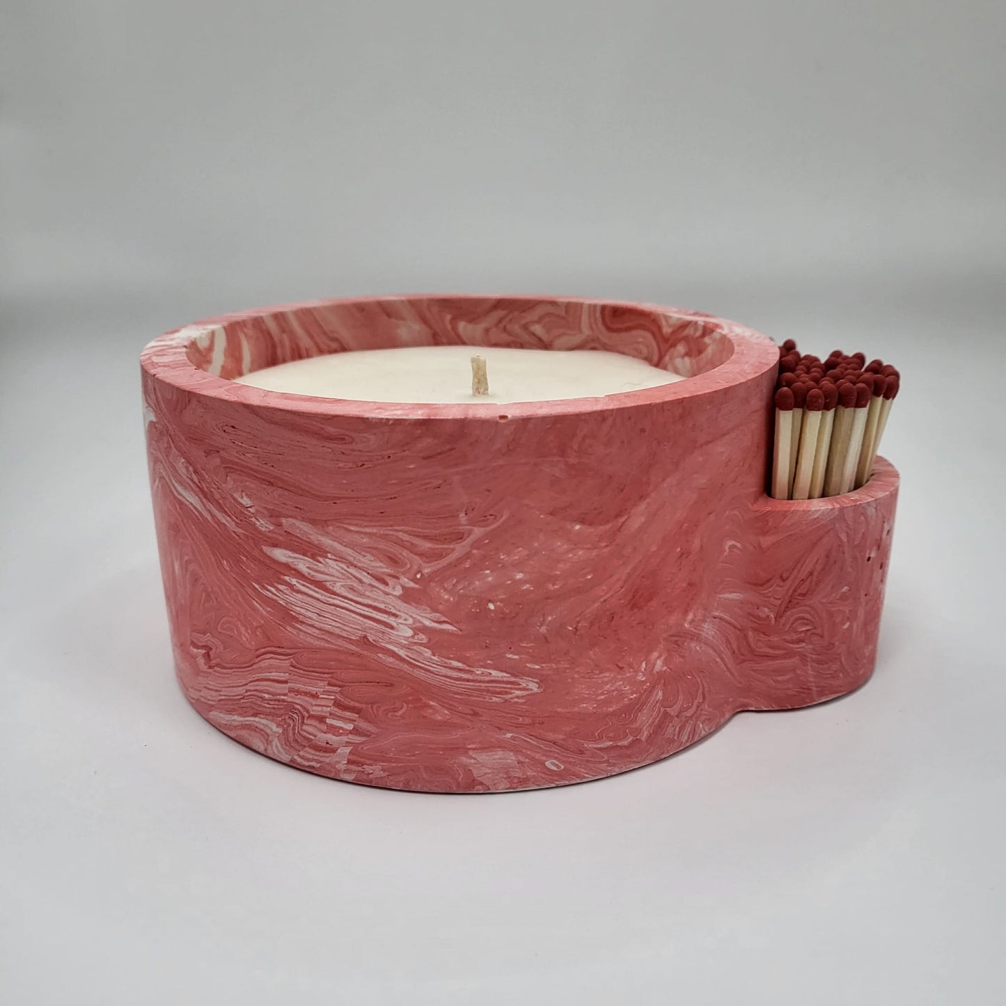 Jesmonite Candle with matches and strike